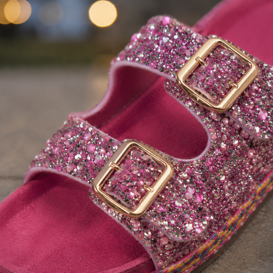 Gubbio Rhinestone Sandals - Lead Product Detail