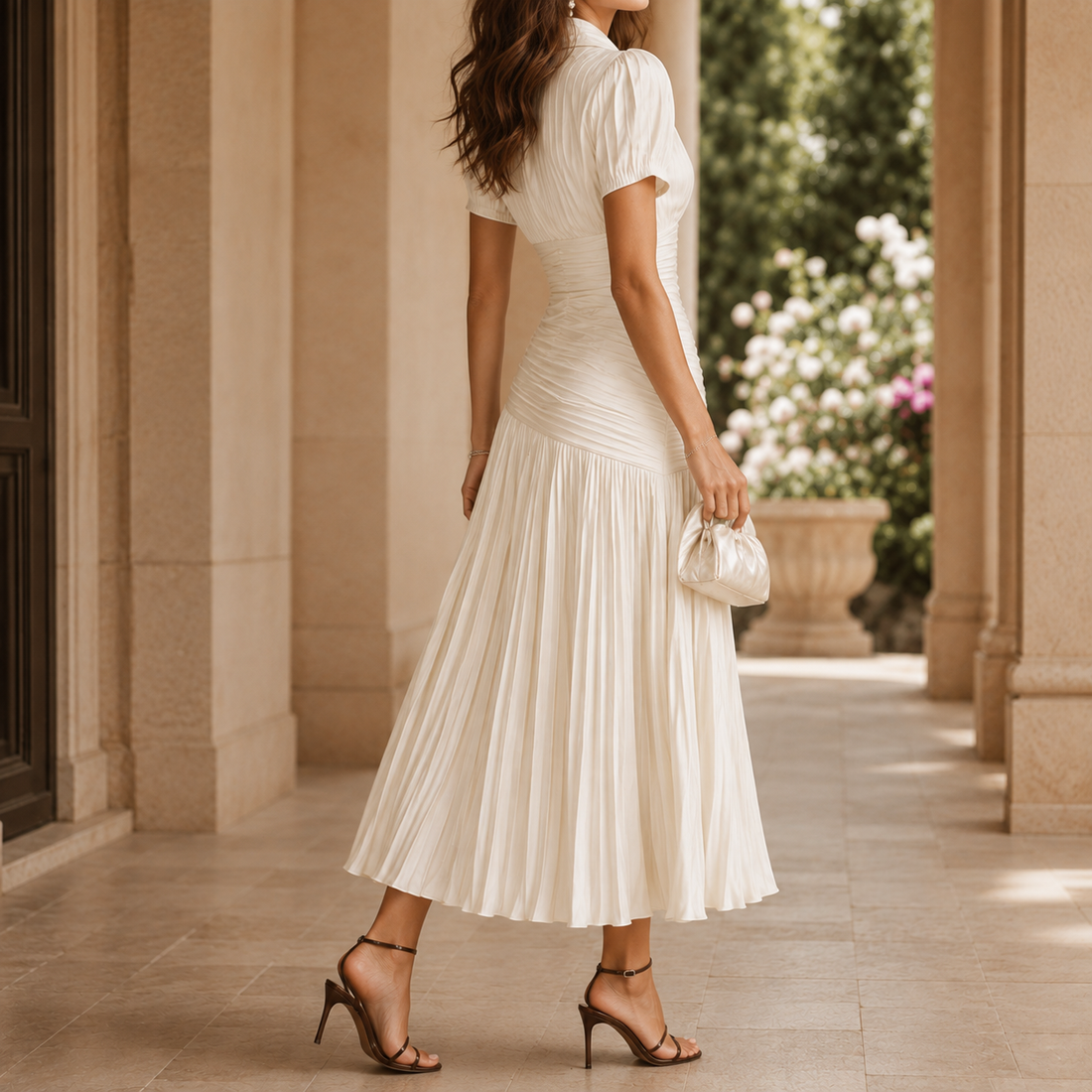 Cordelia Ruched Midi Dress - Lead Alternate View