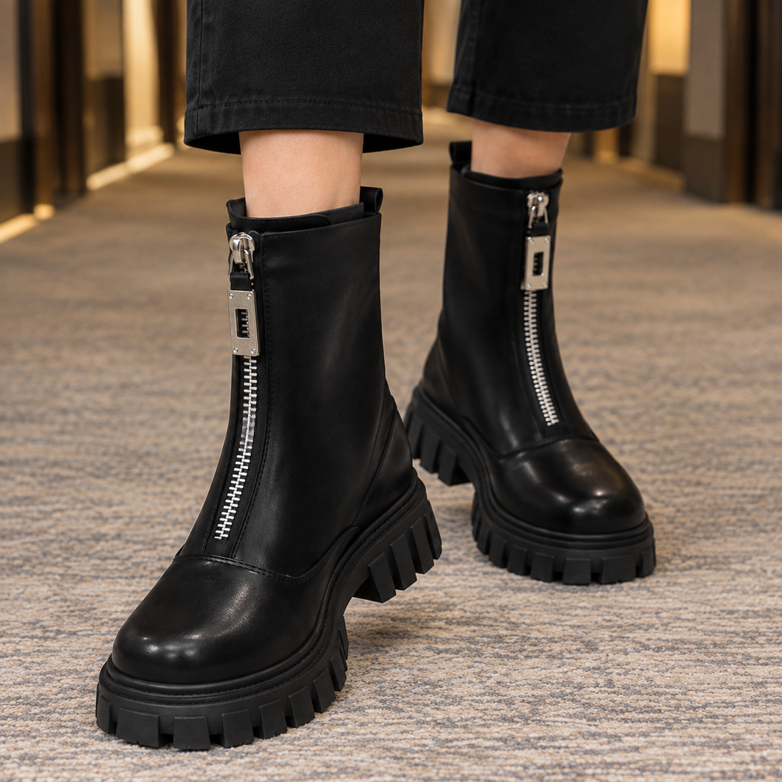 Lucano Zip Ankle Boots - Lead Product Detail