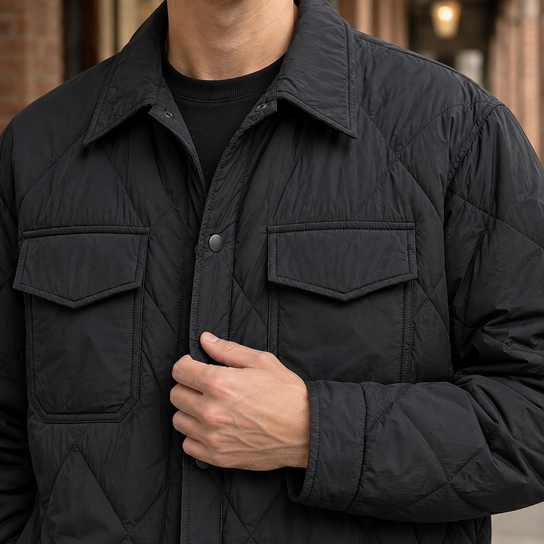 Odilon Quilted Overshirt - Lead Product Detail