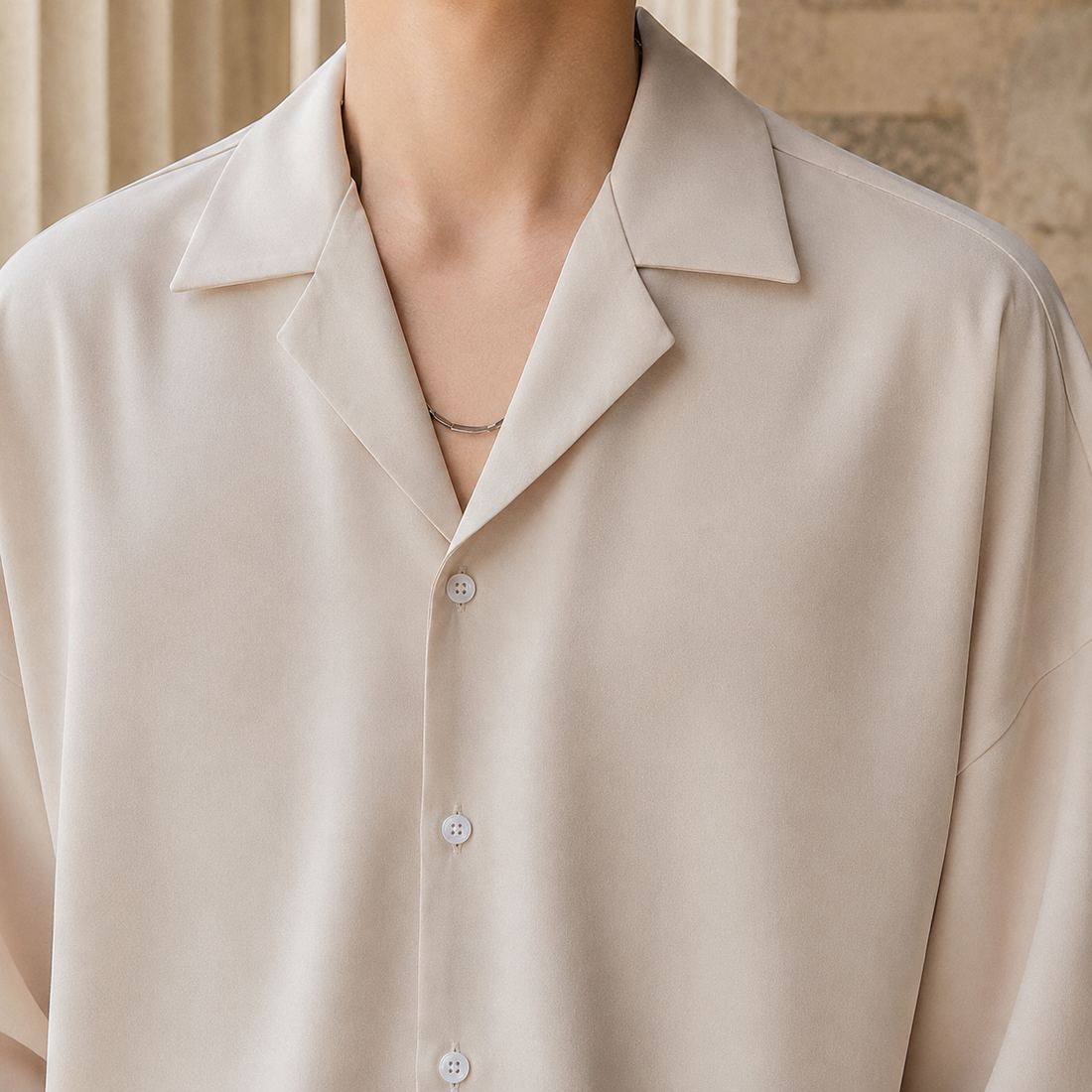 Aubin Cuban Collar Shirt - Lead Product Detail