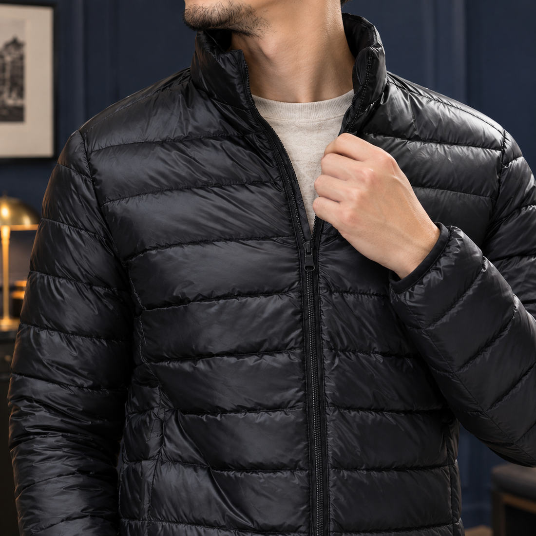 Duarte Cashmere Puffer Jacket - Lead Product Detail