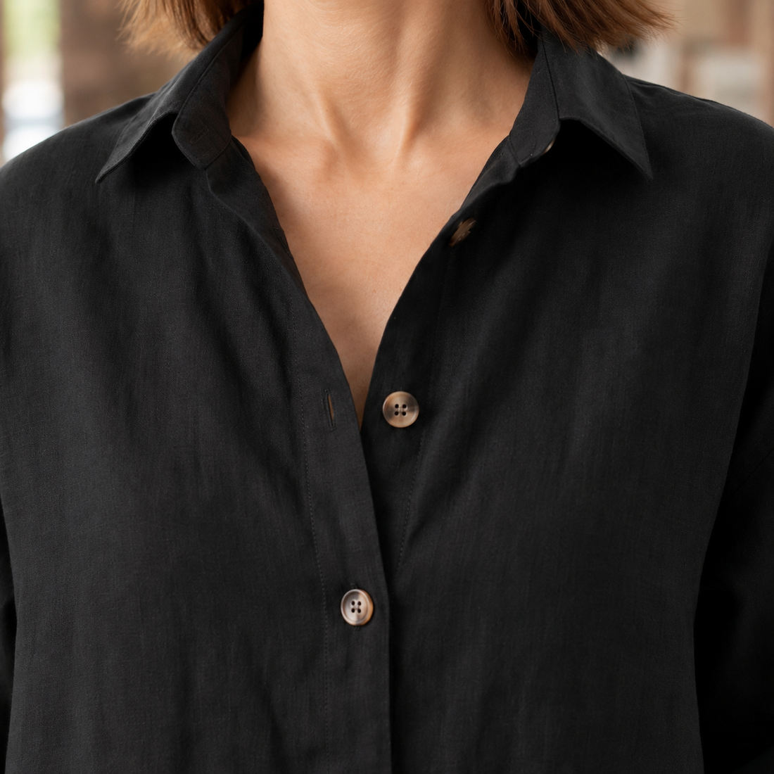 Brigitte-Marie Relaxed Linen Shirt - Lead Product Detail