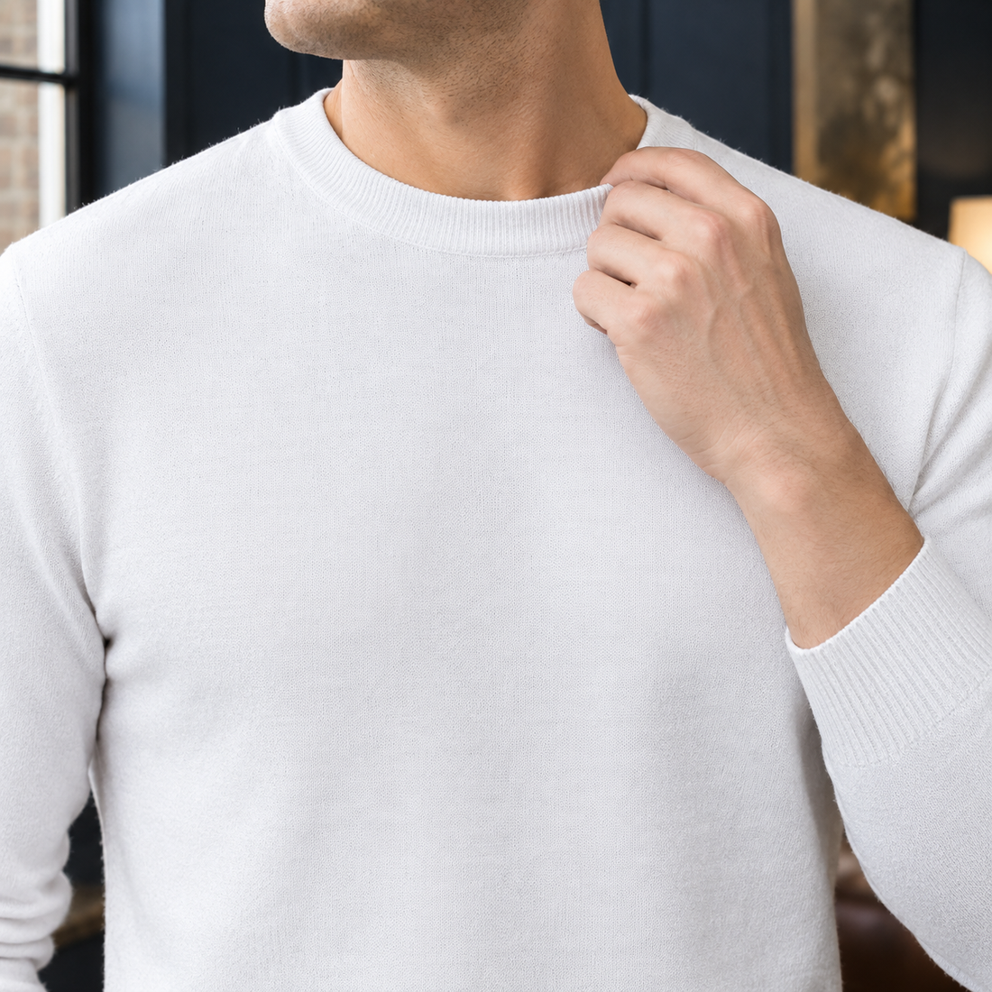 Olivier-Miles Round Neck Sweater - Lead Product Detail