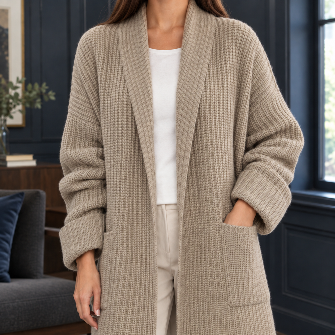 Blair-Elise Ribbed Cardigan - Lead Product Detail