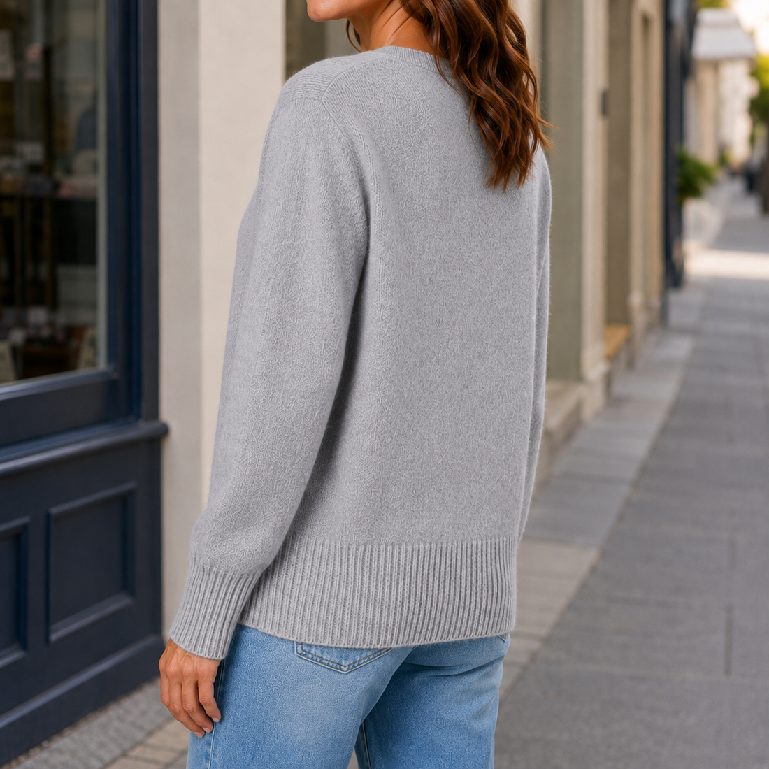Laurel V-Neck Sweater - Lead Alternate View