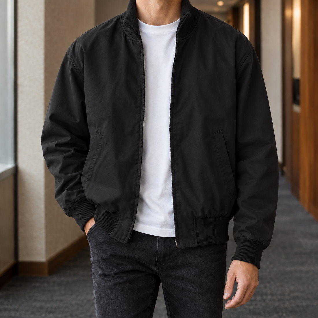 Anselm Bomber Jacket - Black