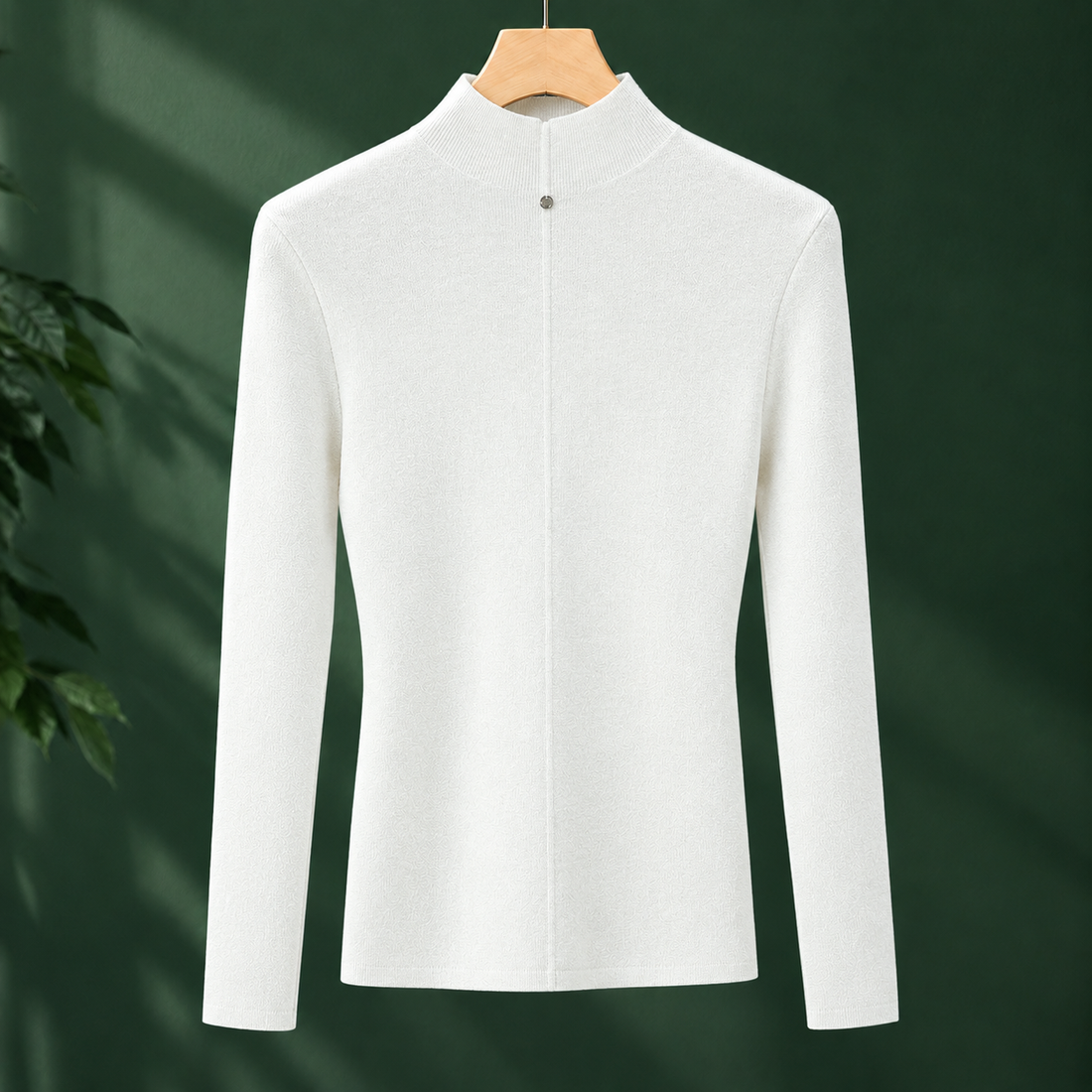 Octavia Mock Neck Sweater - White