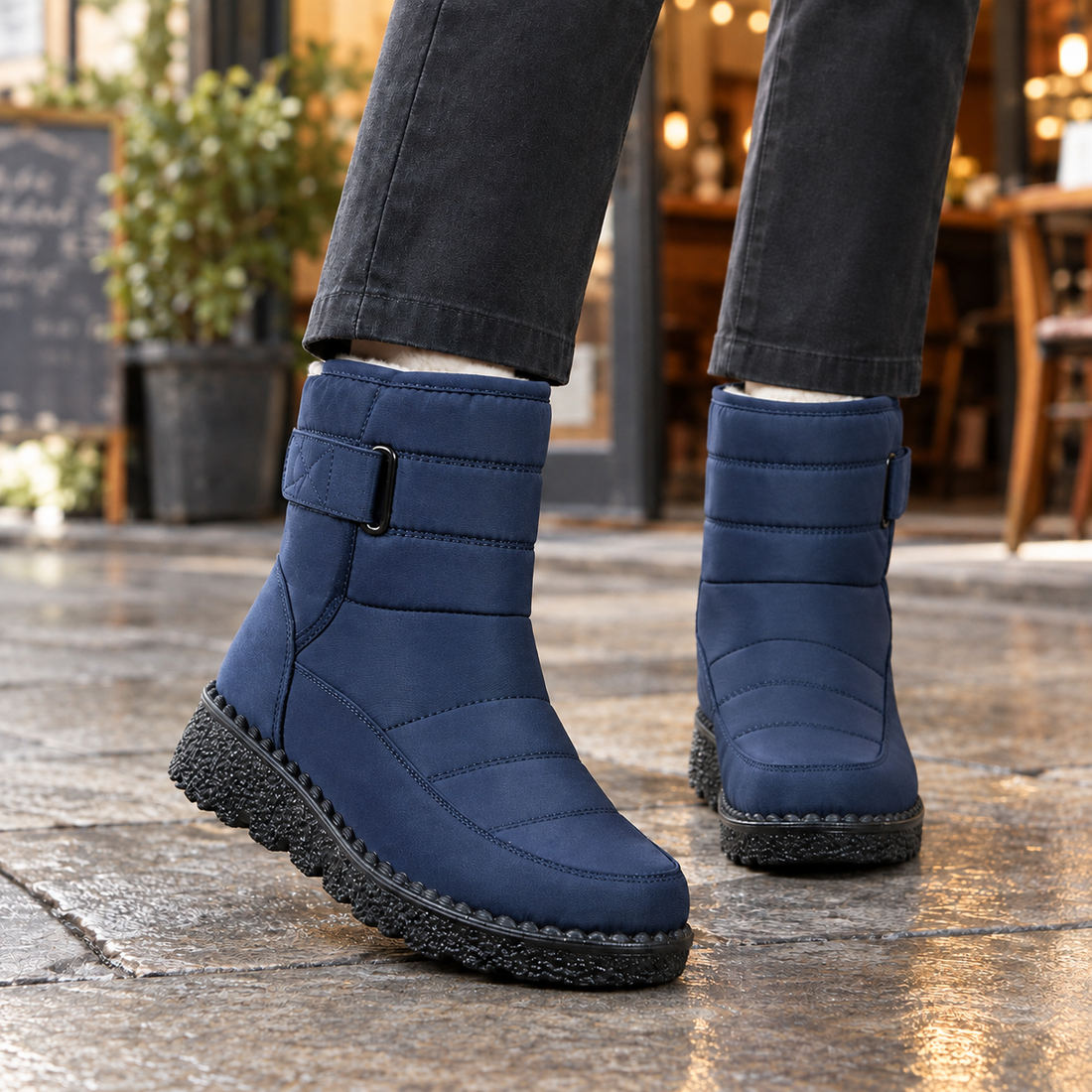 Abate Quilted Snow Boots - Blue