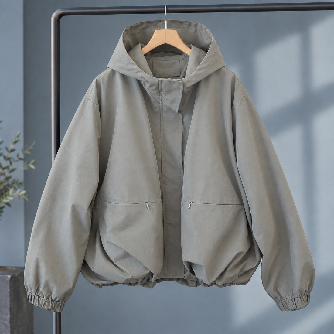 Nicole Balloon Hem Jacket - Khaki