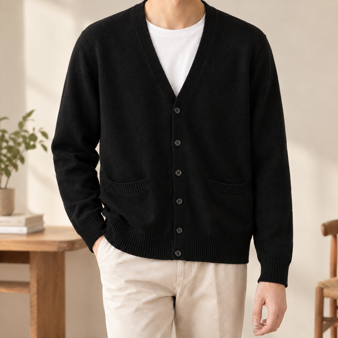 Paul Cotton Cardigan - Black