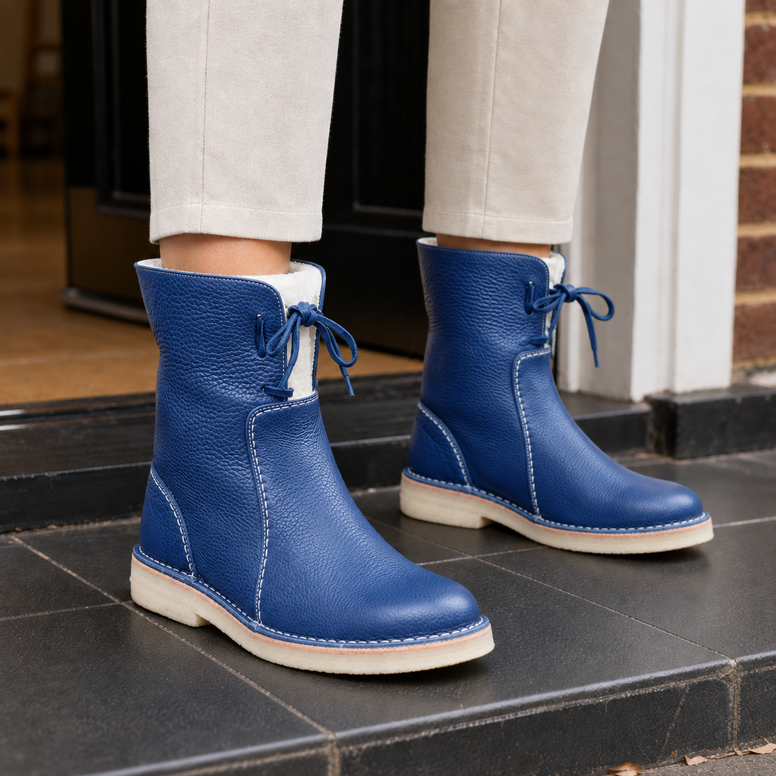 Rovelli Lace-Up Boots - Blue