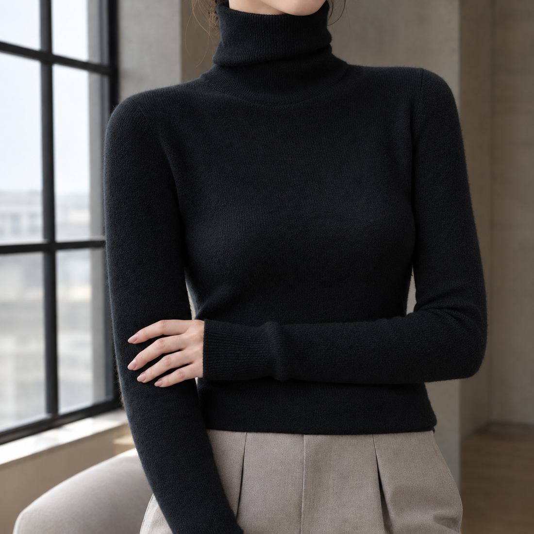 Stacey-Sage Turtleneck Sweater - Black