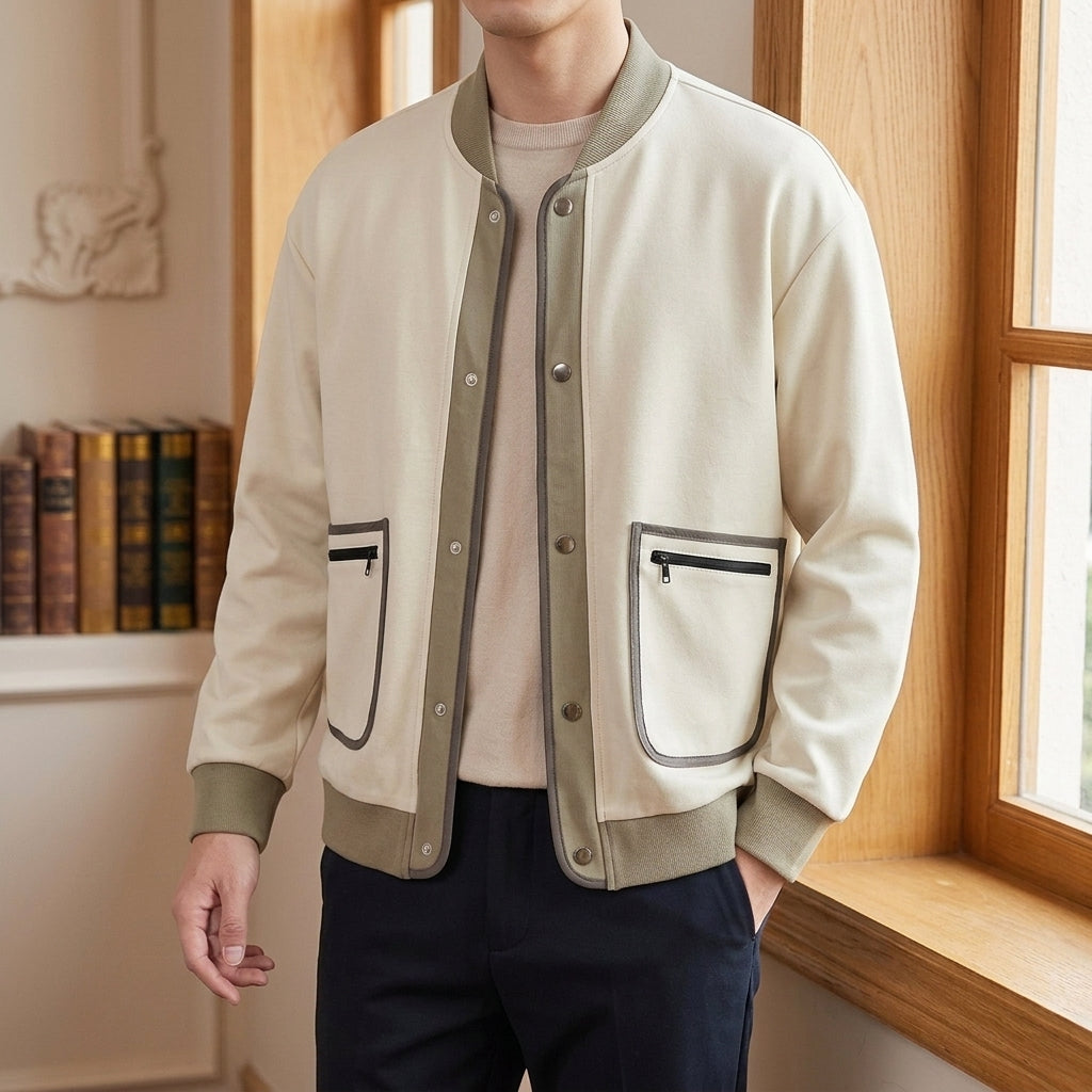 Hadrian Contrast Jacket - Apricot