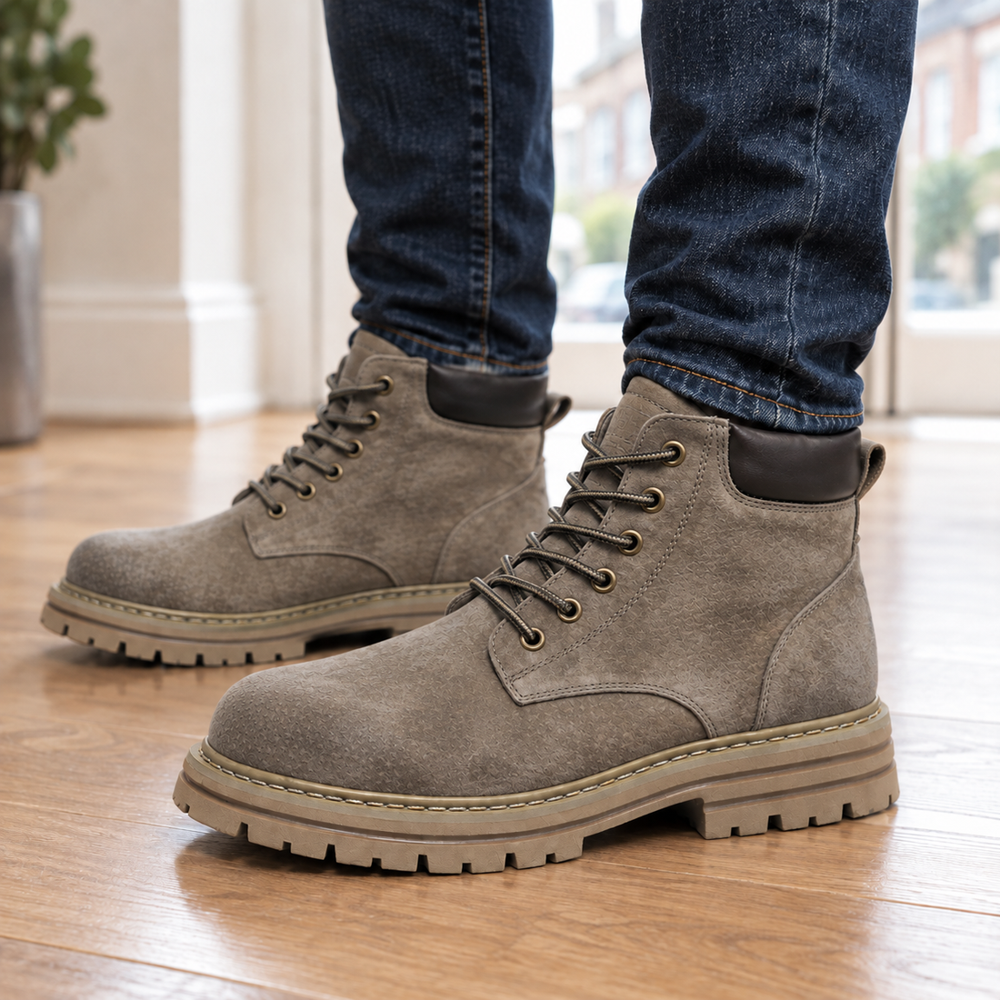 Colonna Lace-Up Boots - Taupe