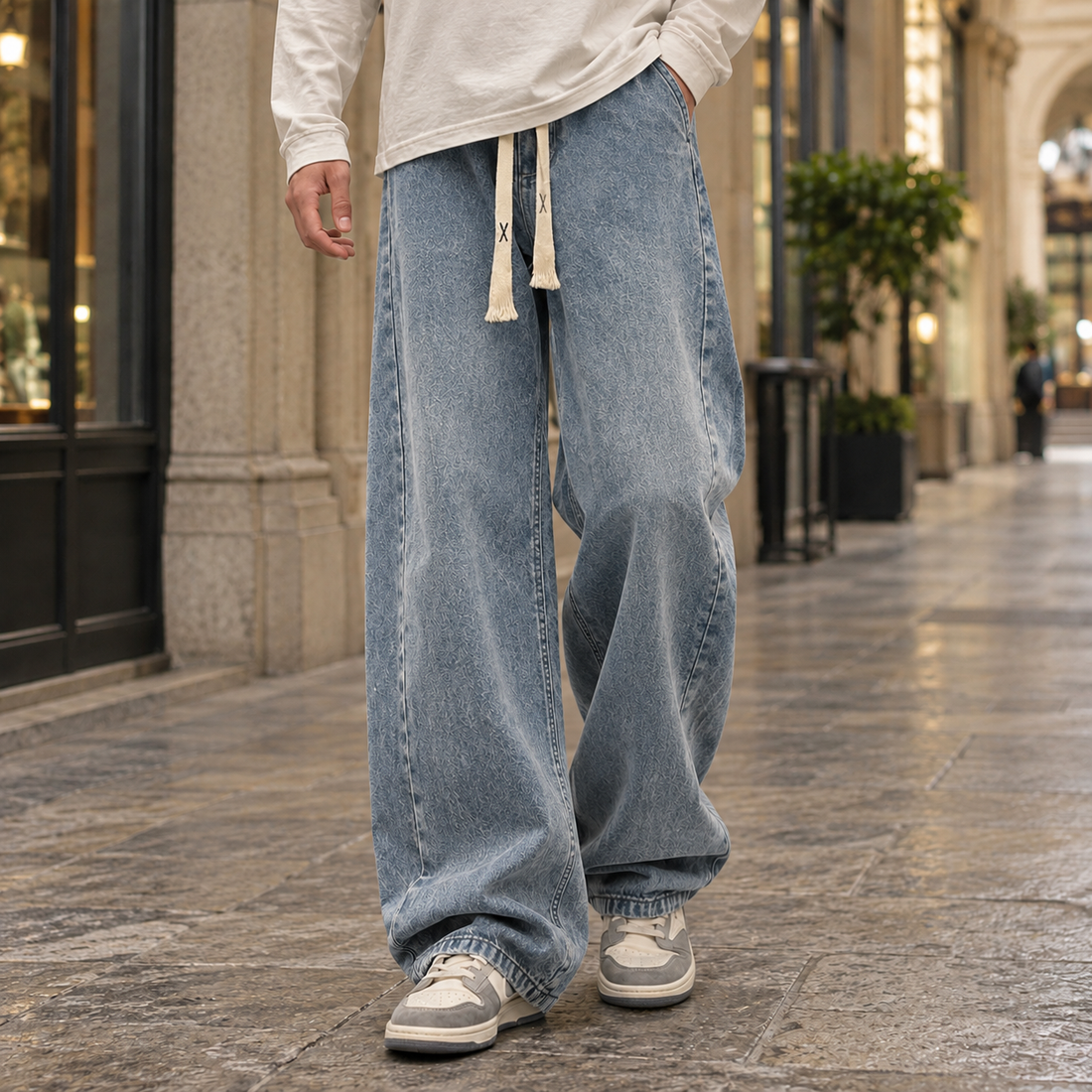 Marcus-Hayes Wide Leg Jeans - Retro Blue