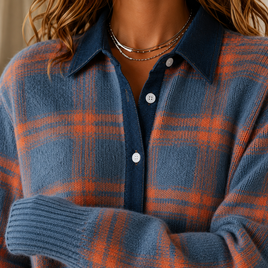 Luna Plaid Sweater - Lead Product Detail