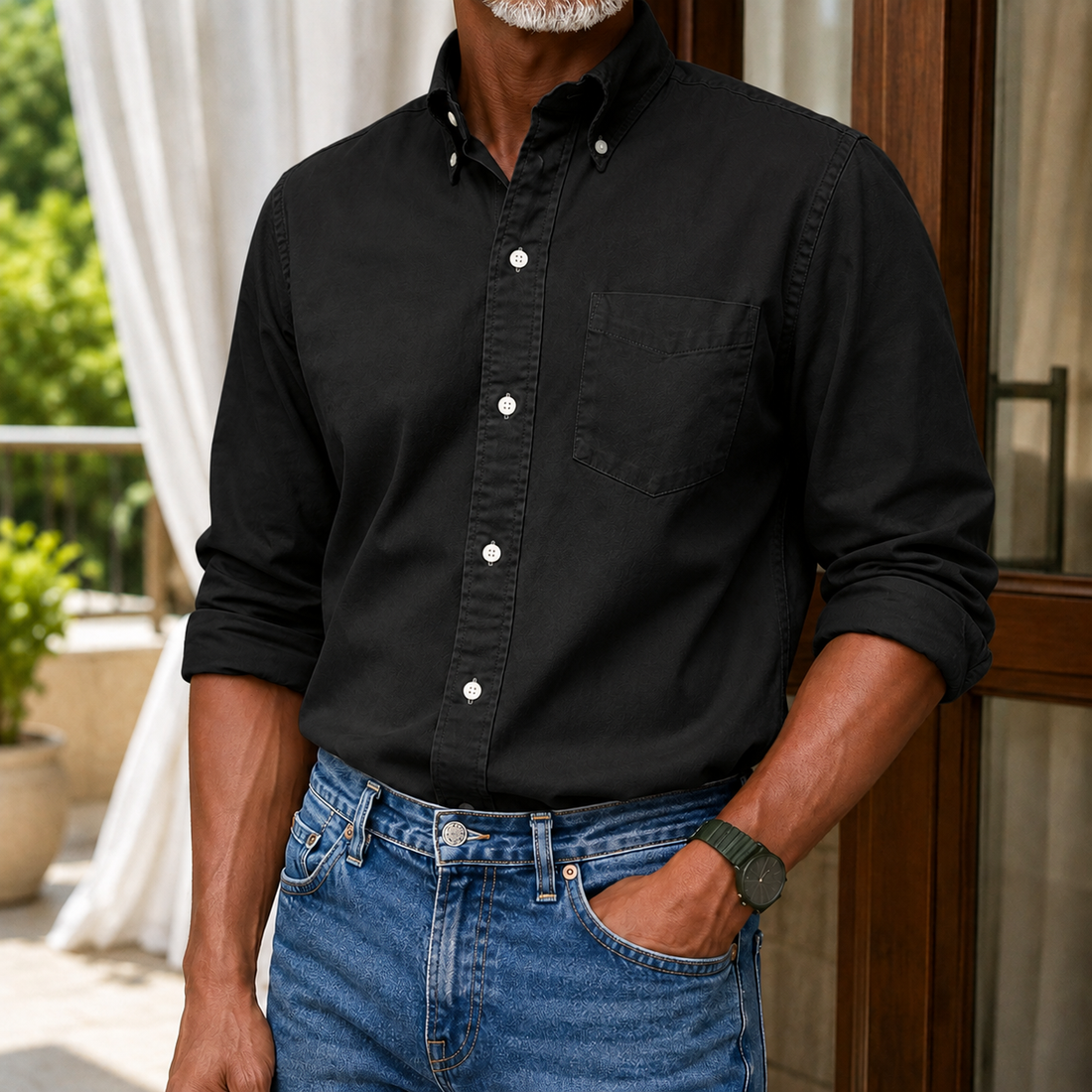 Alden Button Down Shirt - Black