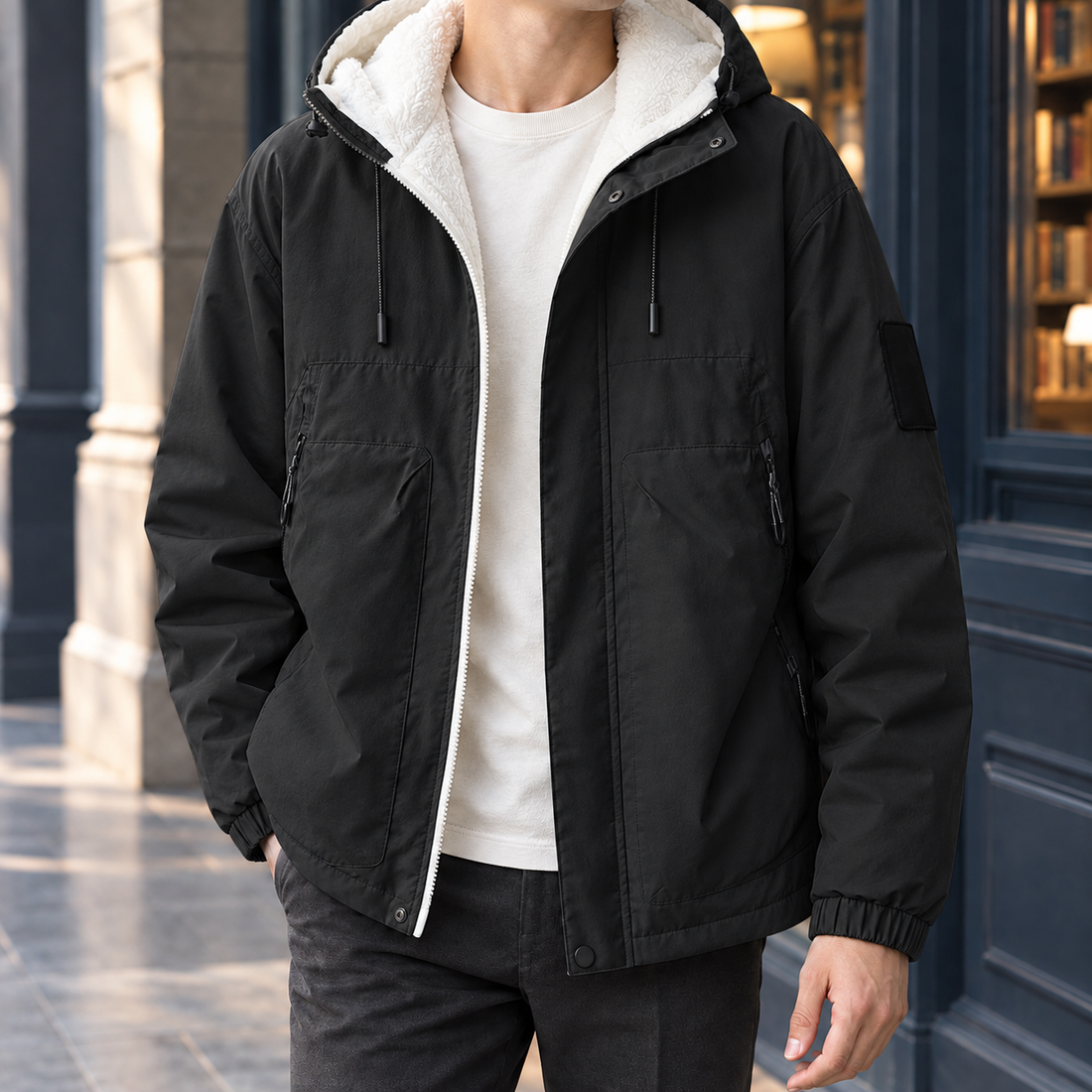 Ethan Hooded Jacket - Black