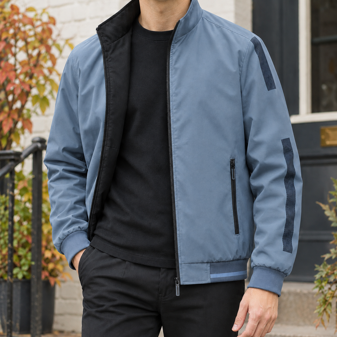 Barnabas Reversible Jacket - Fog Blue