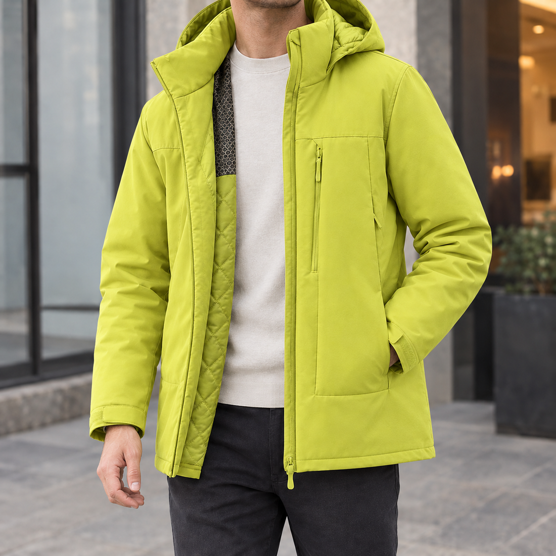 Reece Hooded Jacket - Lime Green