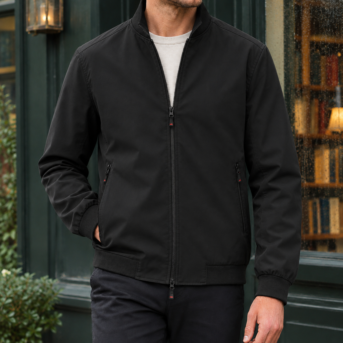 Adam Stand Collar Jacket - Black
