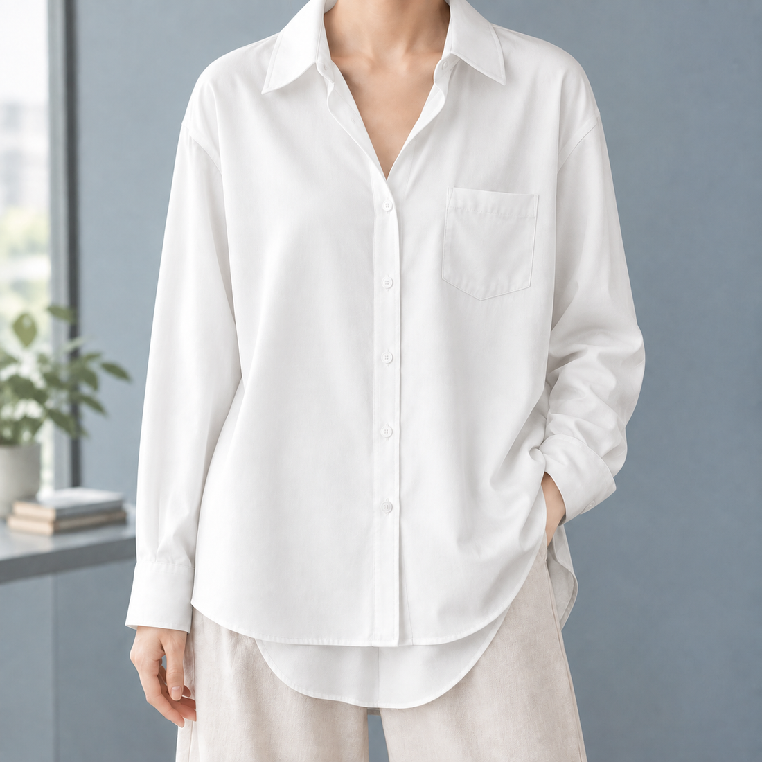 Ernestine Relaxed Blouse - Pearl White