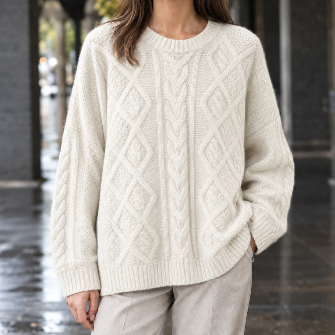 Fiona Cashmere Sweater - White