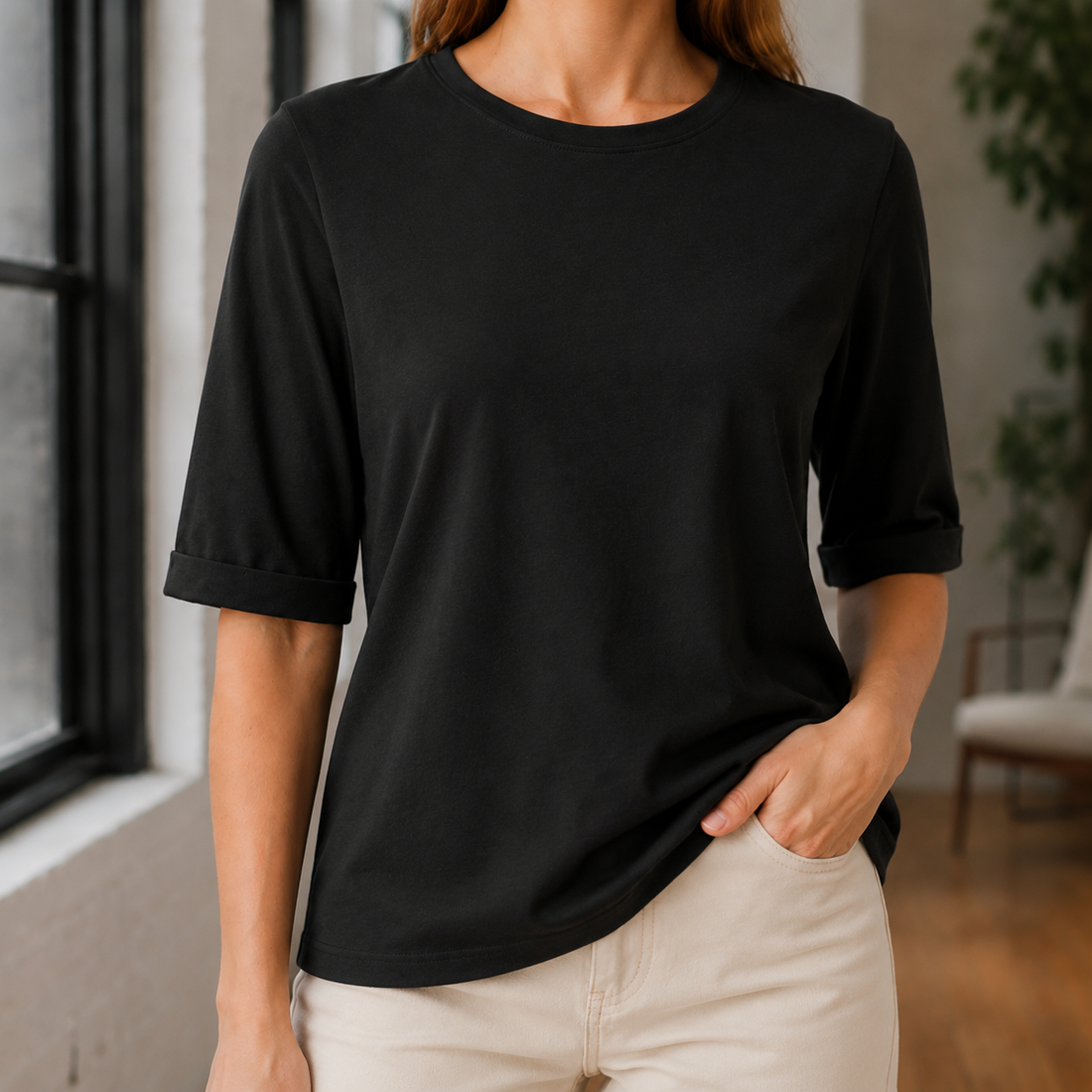Priscilla-Belle Relaxed T-Shirt - Black