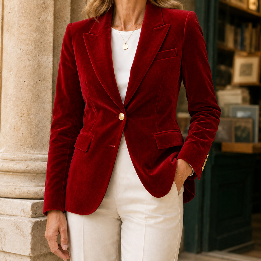 Annabel Tailored Blazer - Red