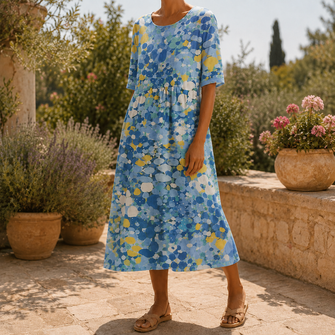 Esme-Rose A-Line Dress - Cornflower Blue