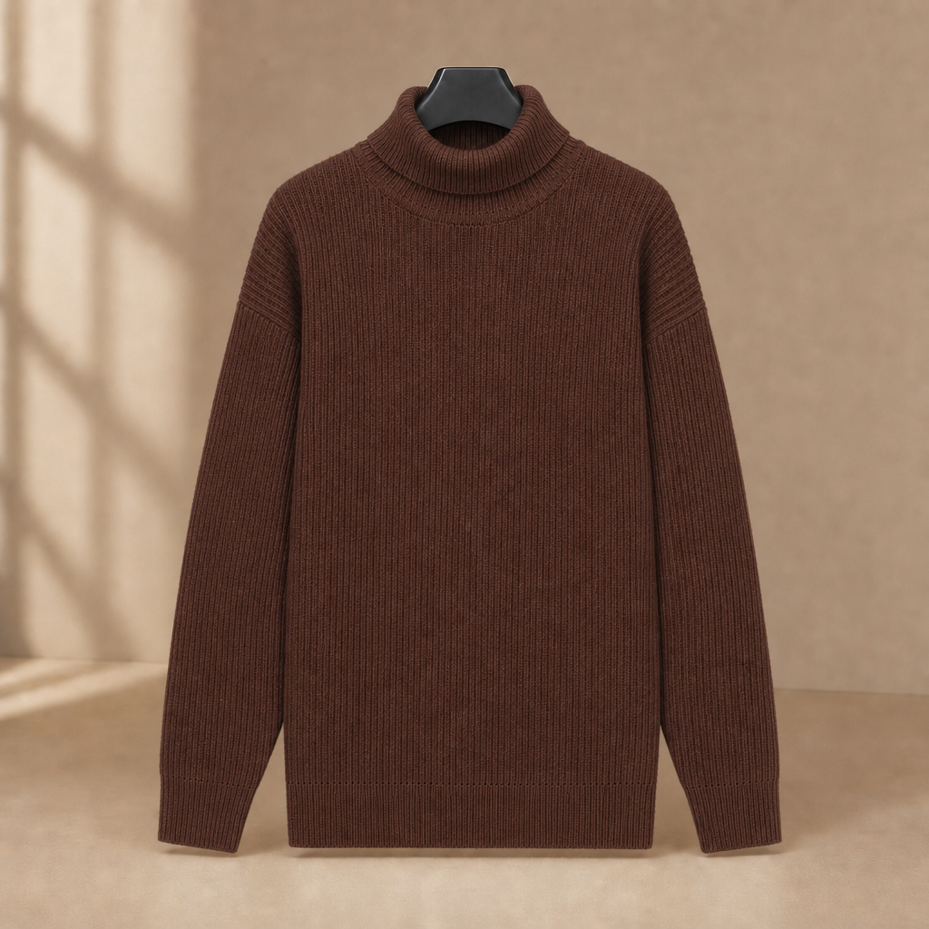 Baudouin Turtleneck Sweater - Coffee Brown