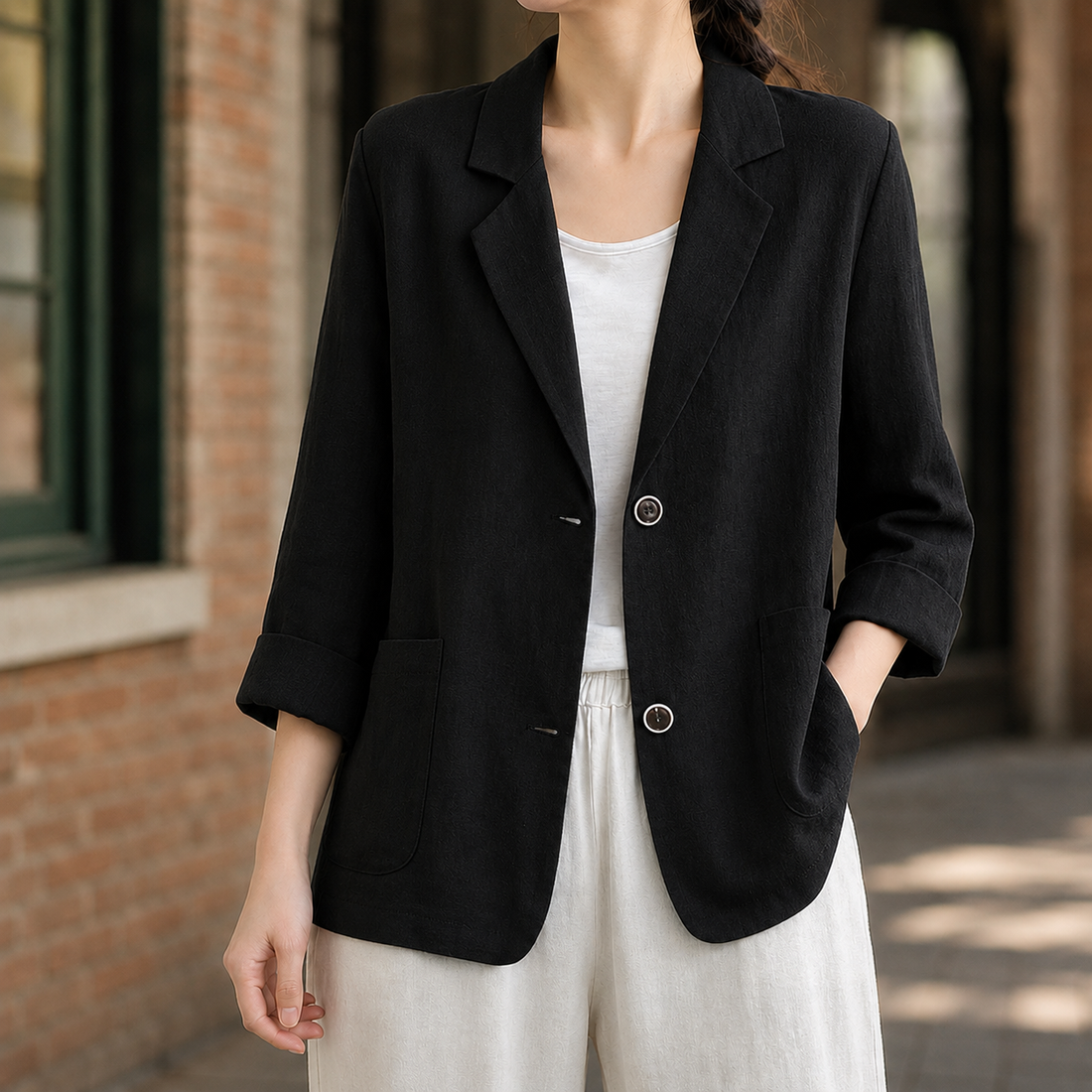 Giselle-Louise Relaxed Blazer - Black