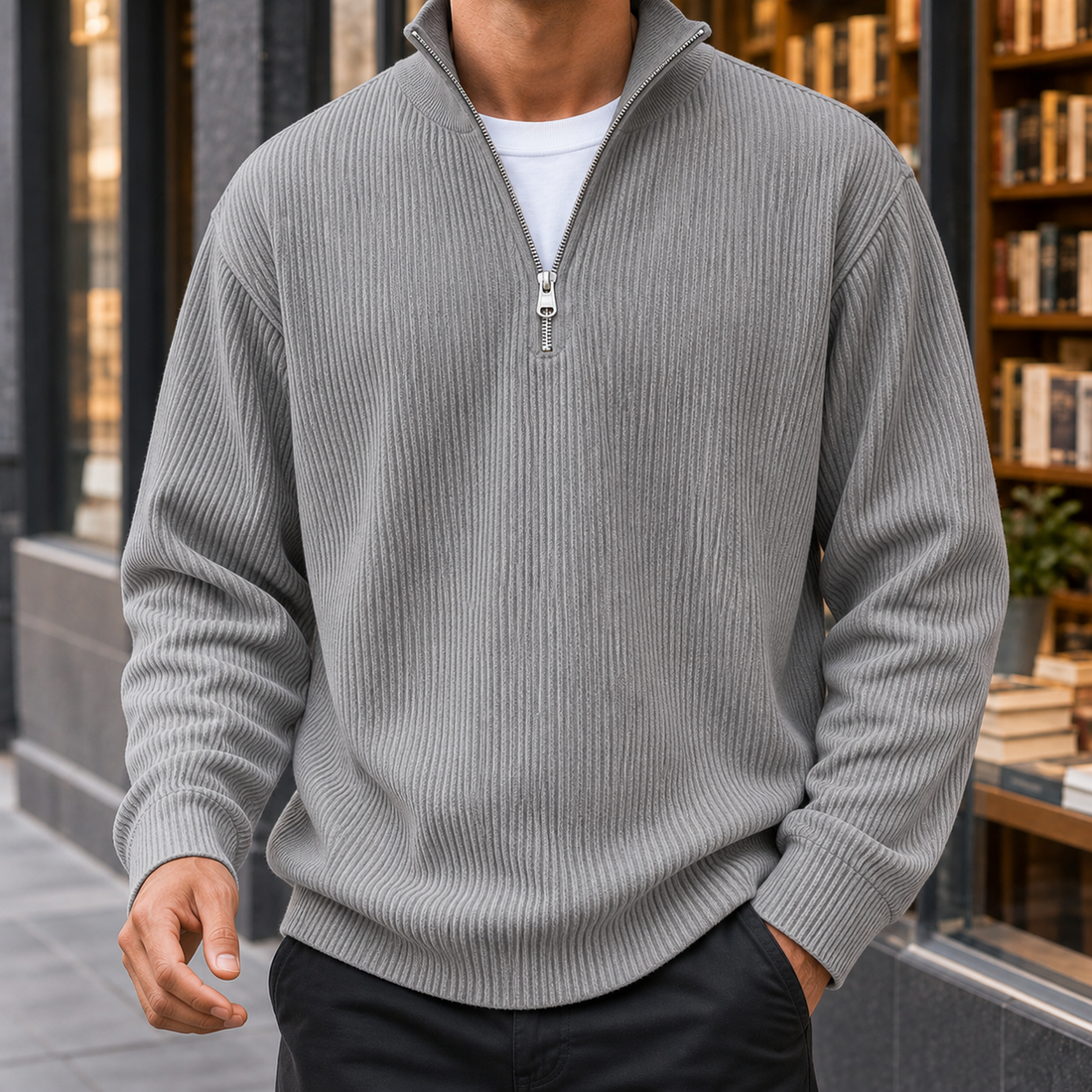Elliot Quarter Zip Pullover - Gray