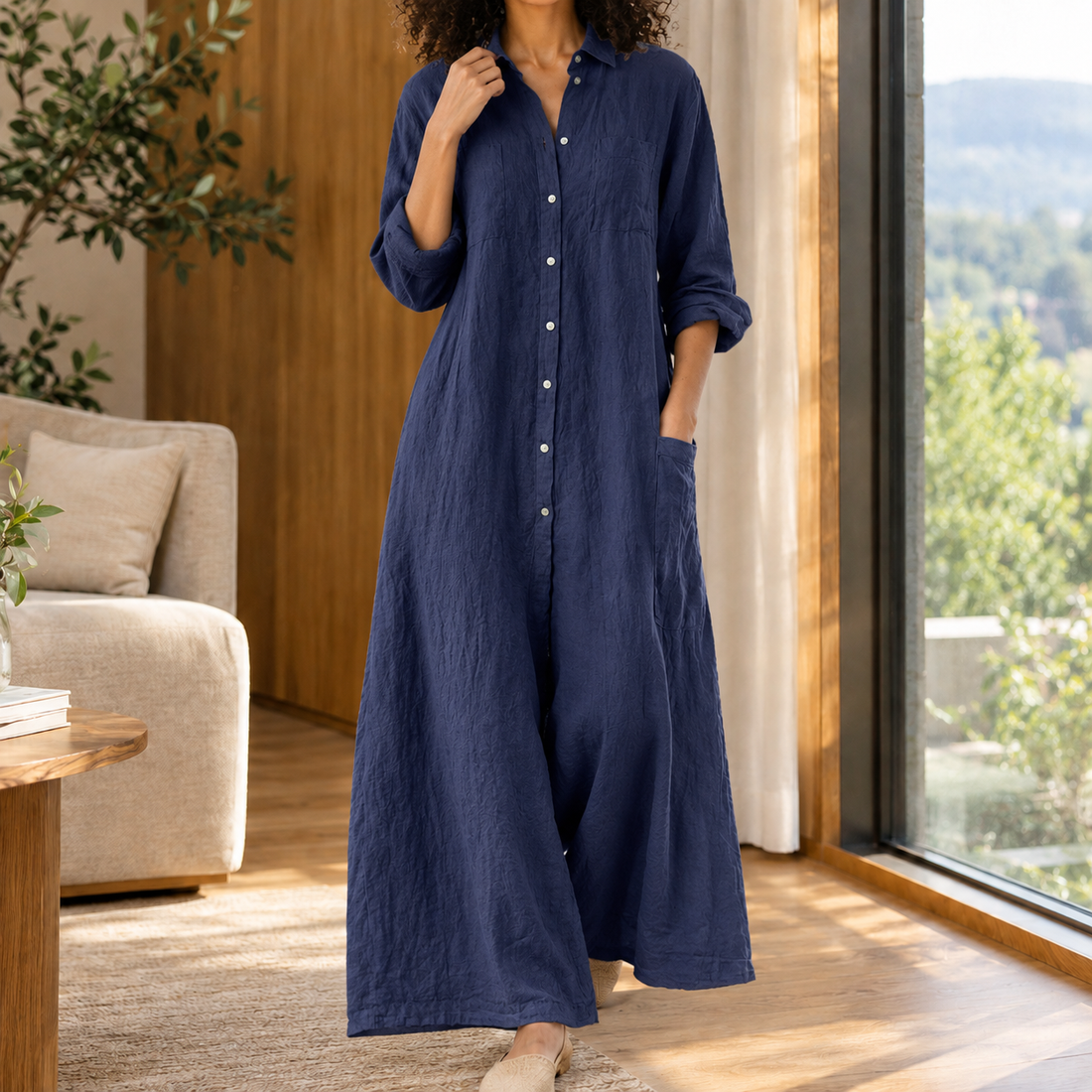 Avaline Wide Leg Jumpsuit - Dark Blue