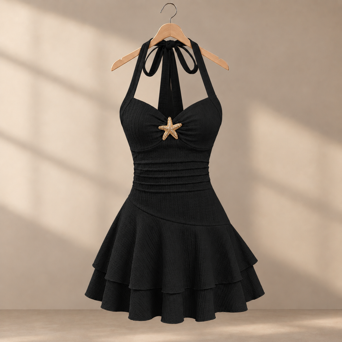 Paula Halter Mini Dress - Black