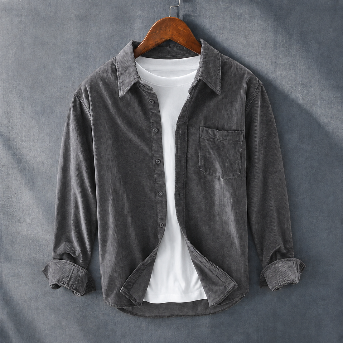Samson Corduroy Shirt - Anthracite