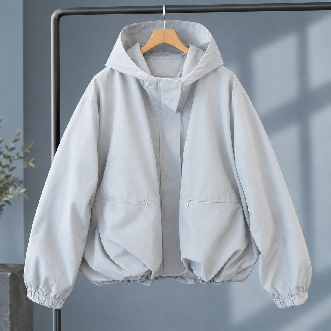 Nicole Balloon Hem Jacket - Gray