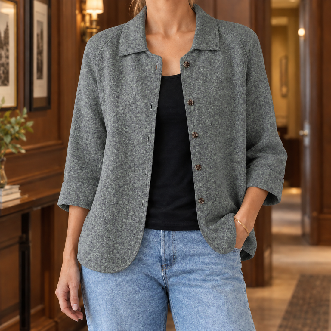 Mabel-Jade Relaxed Blazer - Gray