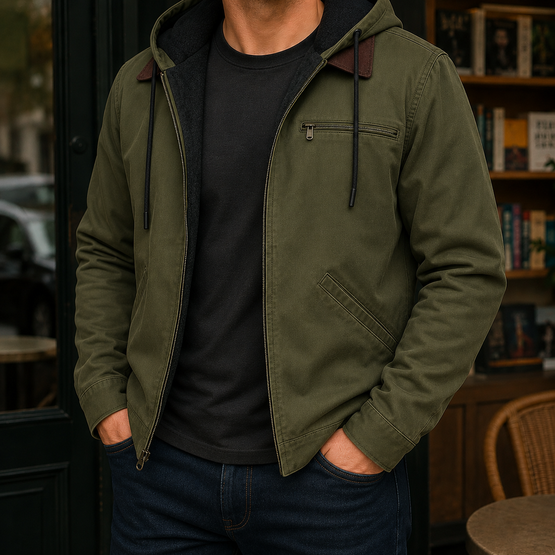 Zachary Hooded Jacket - Green