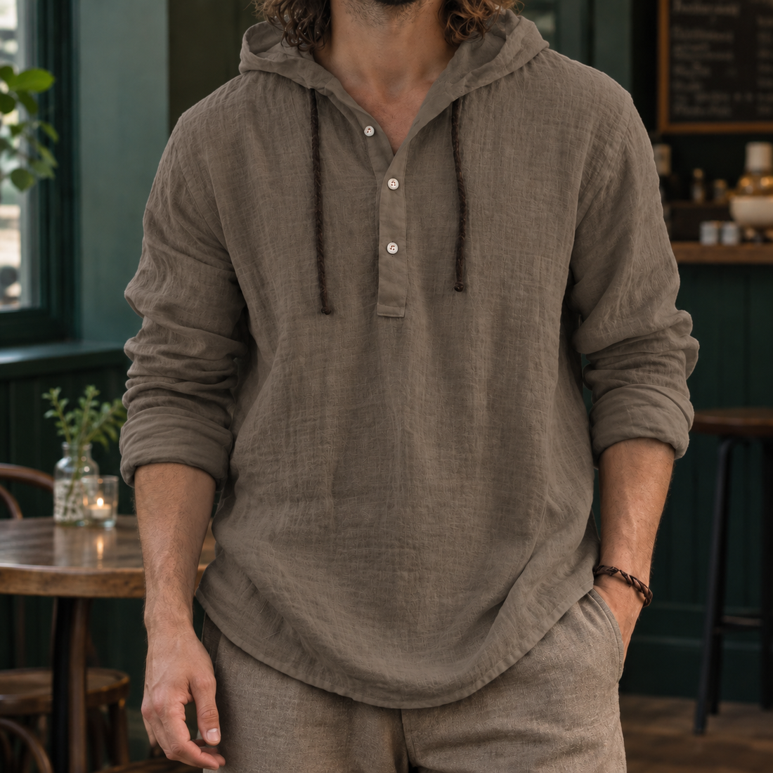 Gustave Hooded Hoodie - Brown