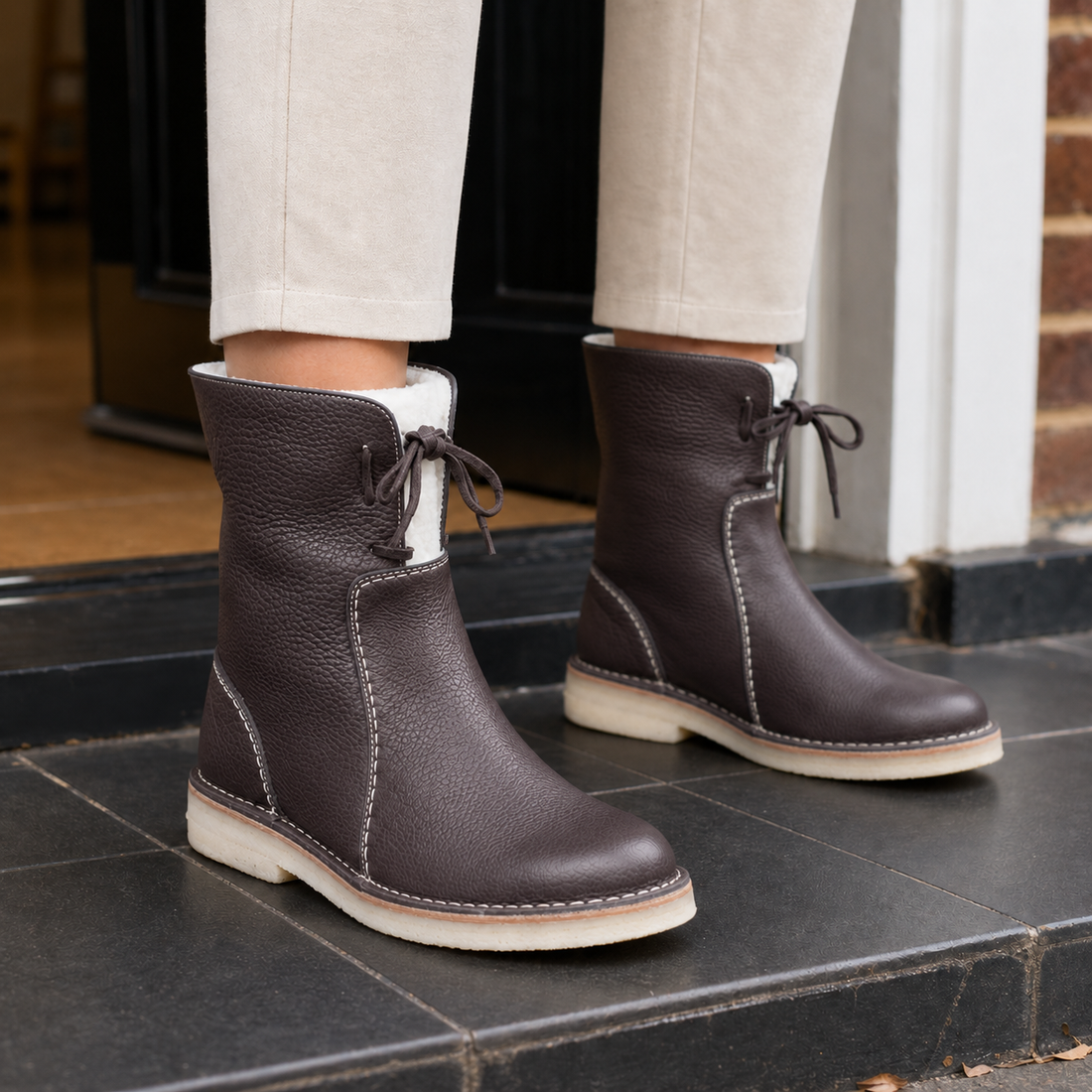 Rovelli Lace-Up Boots - Brown