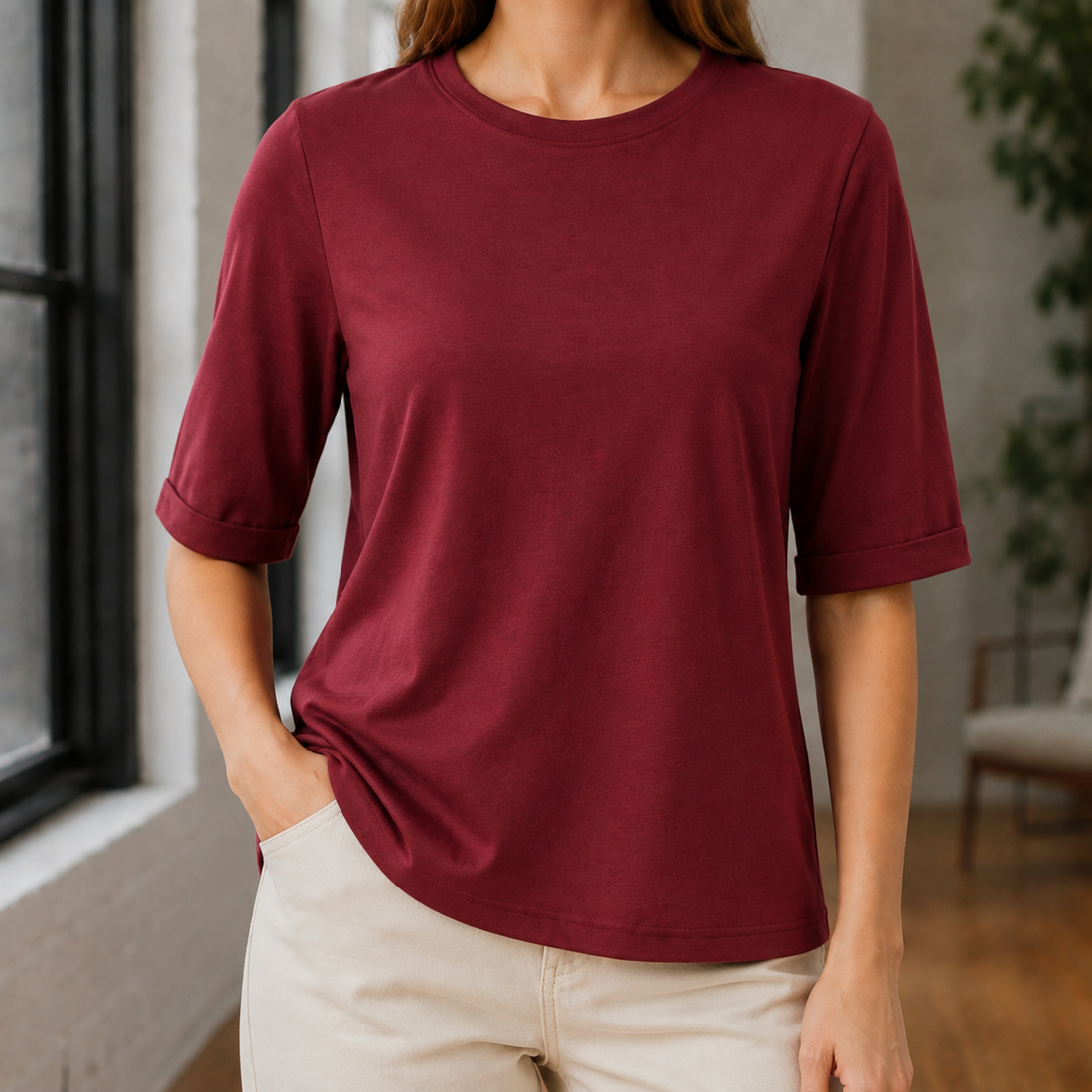 Priscilla-Belle Relaxed T-Shirt - Red