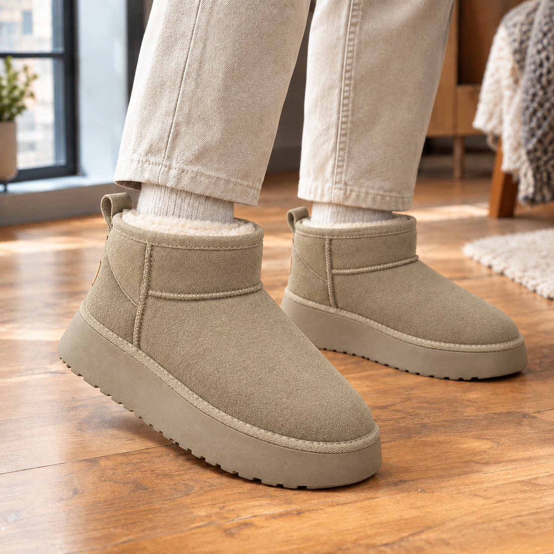 Malatesta Platform Snow Boots - Apricot