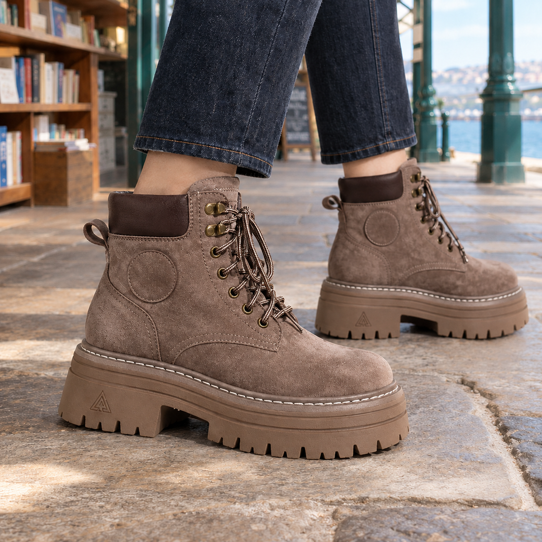 Gonzaga Platform Boots - Brown