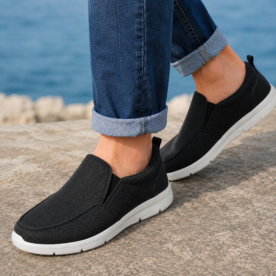 Benetti Slip-On Shoes - Black