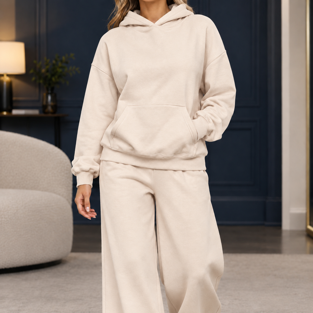 Hesper Wide-Leg Lounge Set - Khaki