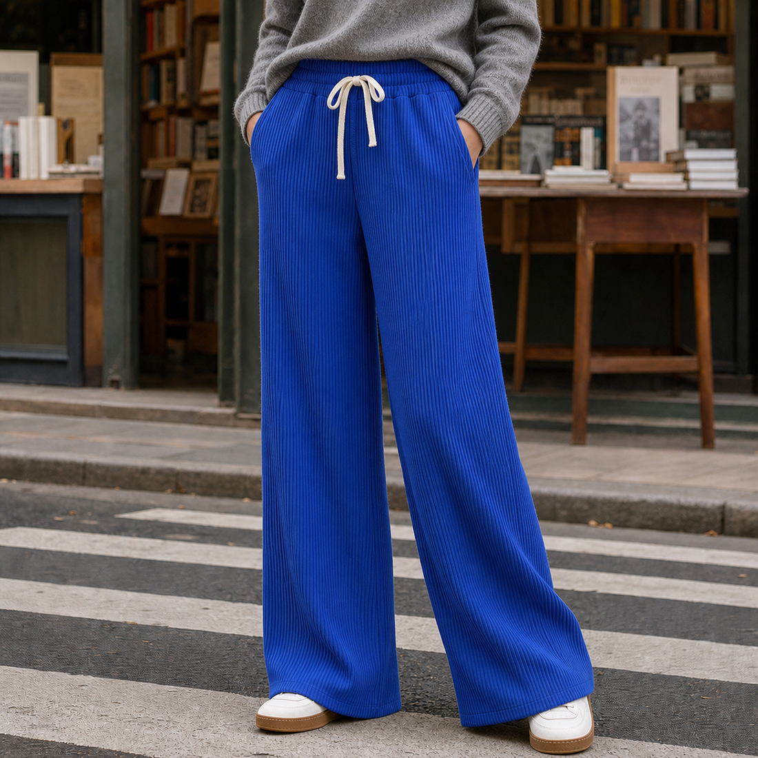 Grace-Eve Wide Leg Pants - Blue