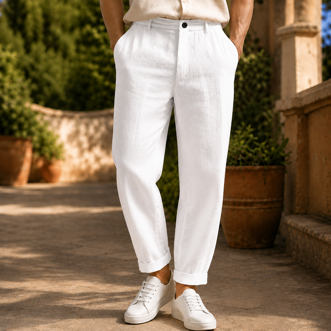 August Tapered Pants - White