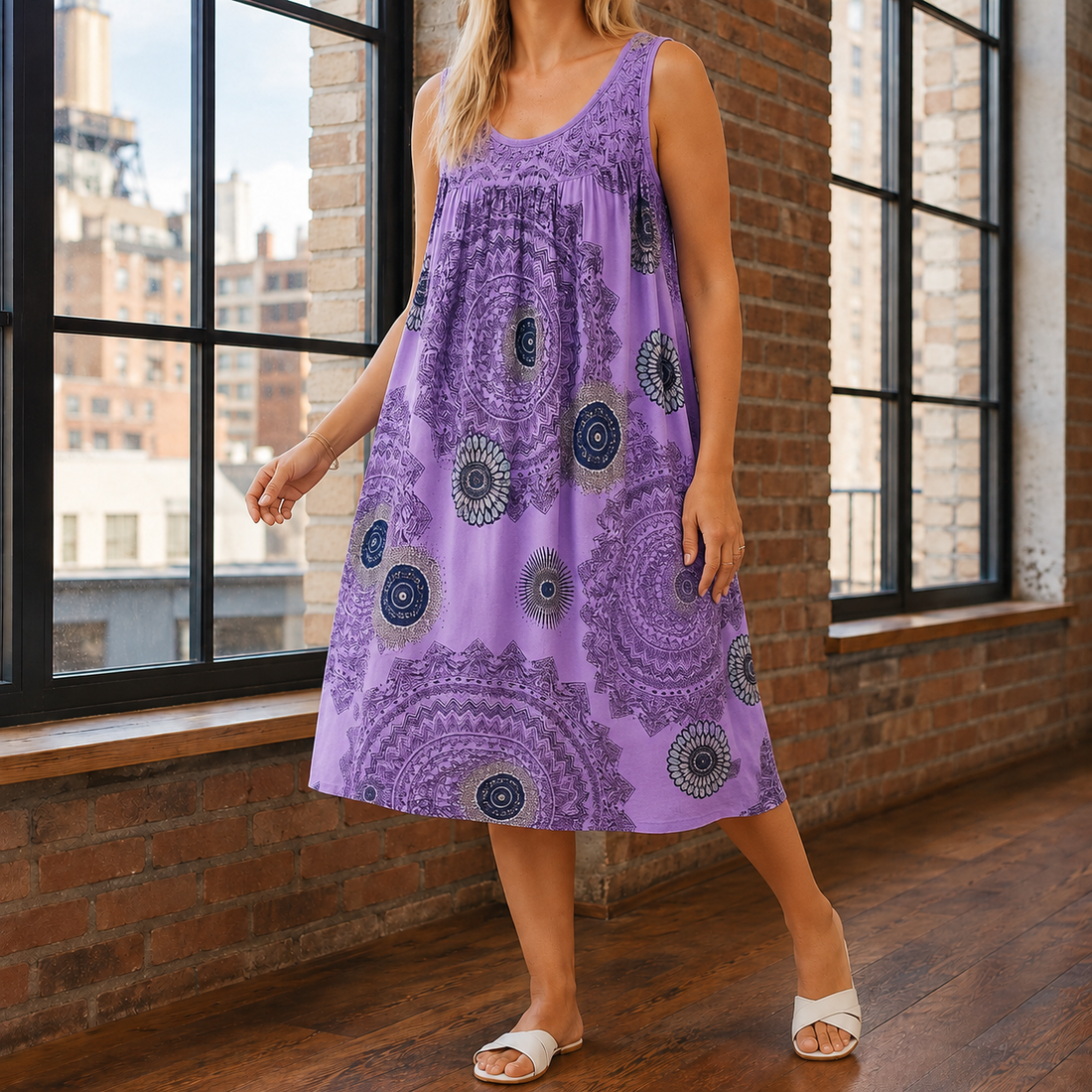 Leonie-Mae Openwork Dress - Purple